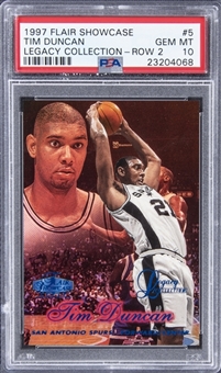 1997-98 Flair Showcase "Legacy Collection" Row 2 #5 Tim Duncan Rookie Card (#070/100) Population 1 of 1 - PSA GEM MINT 10 